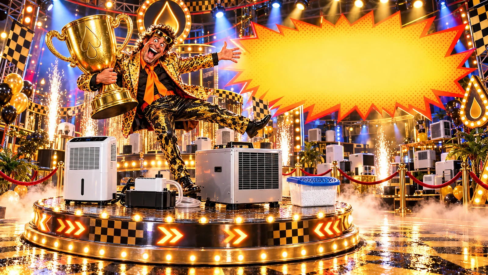 Theatrical dehumidifier dealership showing competing equipment classes
