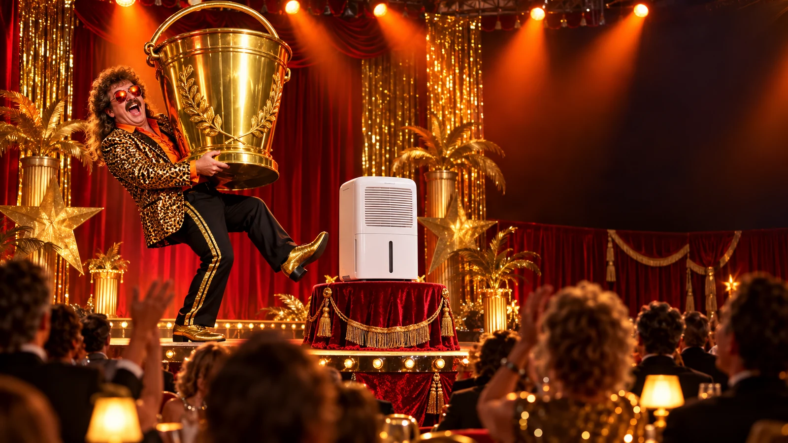 Golden-bucket trophy celebrates a mainstream portable dehumidifier